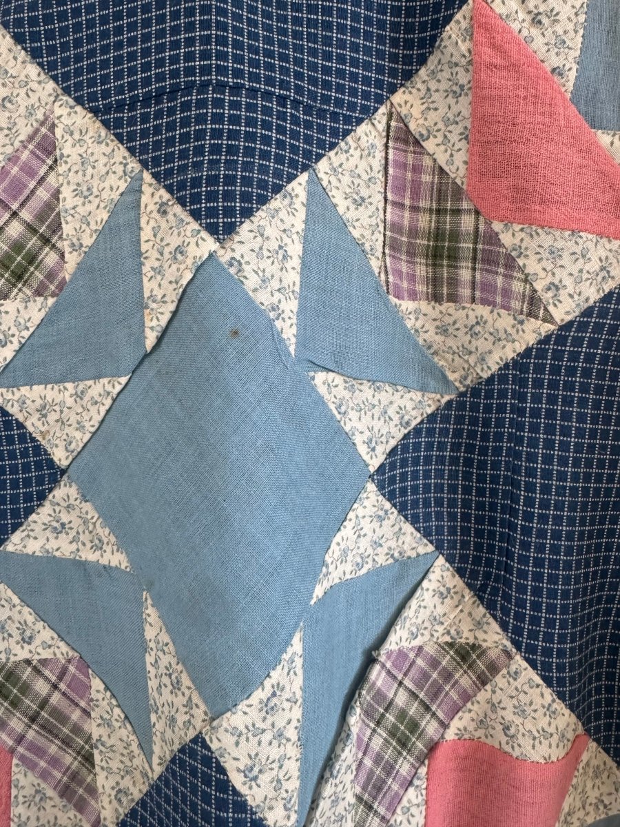 VTG Quilt Patch Army Green - Diamonds & Rust