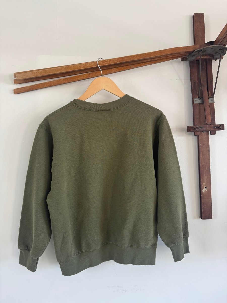 VTG Quilt Patch Army Green Raglan - Diamonds & Rust