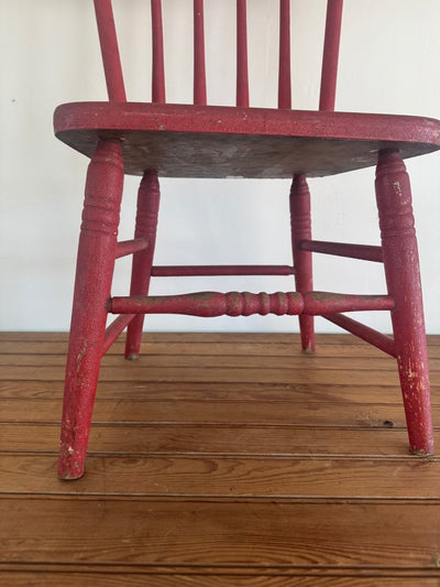 VTG Red Childrens Chair - Diamonds & Rust
