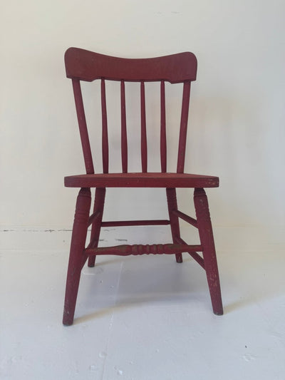 VTG Red Childrens Chair - Diamonds & Rust