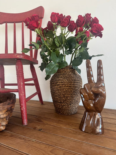 VTG Red Childrens Chair - Diamonds & Rust