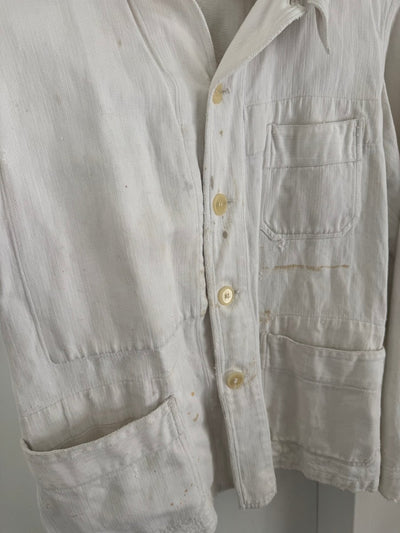 VTG Ripstop Chore Coat - White - Diamonds & Rust