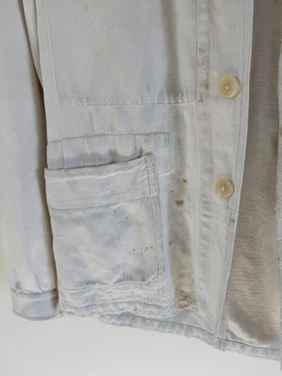 VTG Ripstop Chore Coat - White - Diamonds & Rust