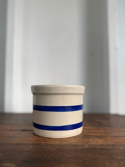 VTG Roseville Ohio Blue Striped Crock - Diamonds & Rust
