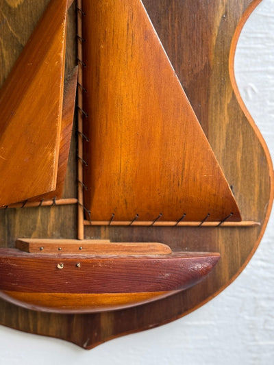 VTG Sailboat Wood Plaque - Diamonds & Rust