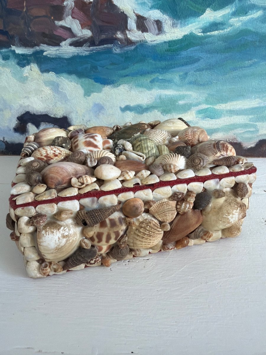 VTG Shell Encrusted Box - Diamonds & Rust
