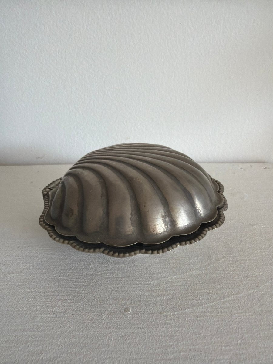 VTG Silver Plated Clam Shell - Diamonds & Rust