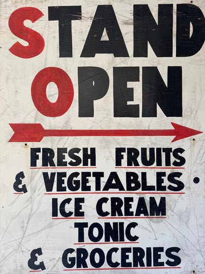 VTG Stand Open Sign - Diamonds & Rust