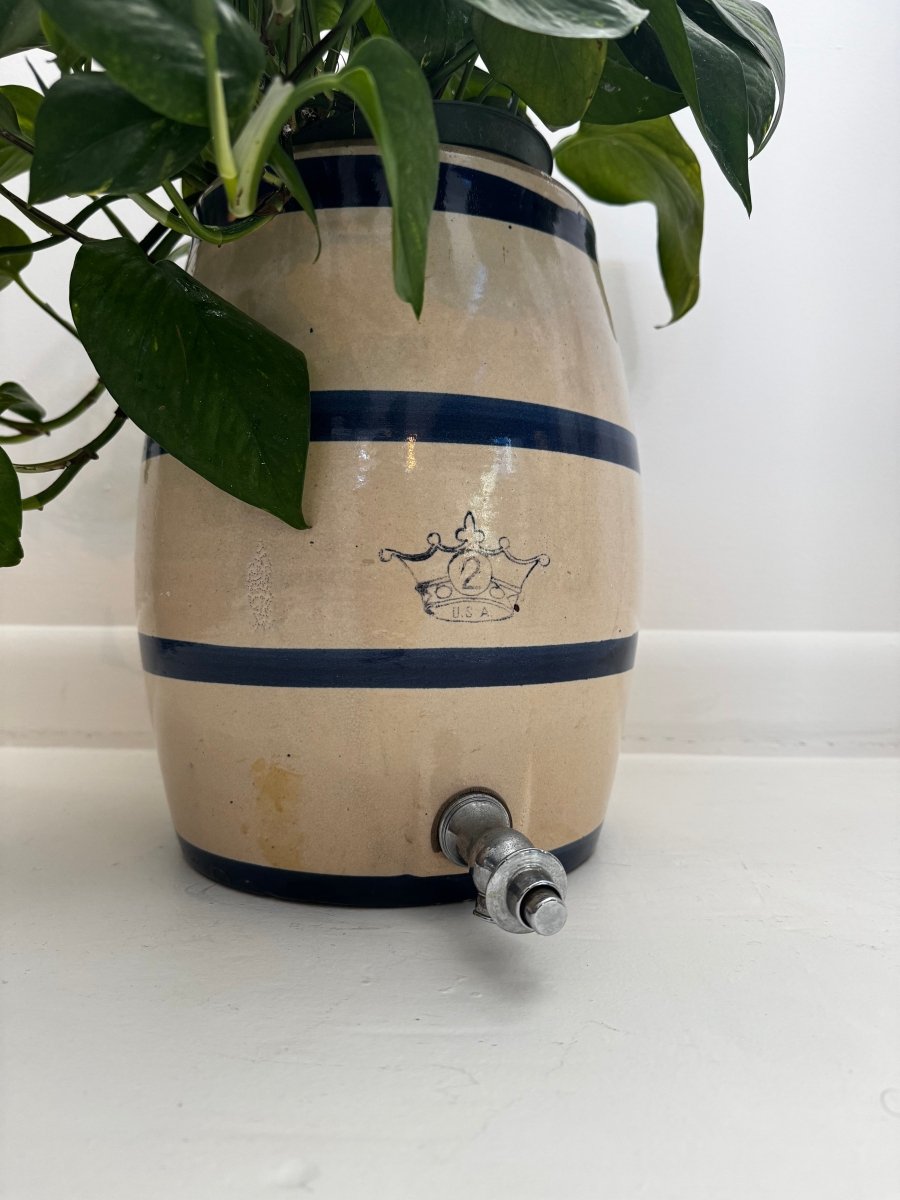 VTG Stoneware Drink Dispenser - Diamonds & Rust