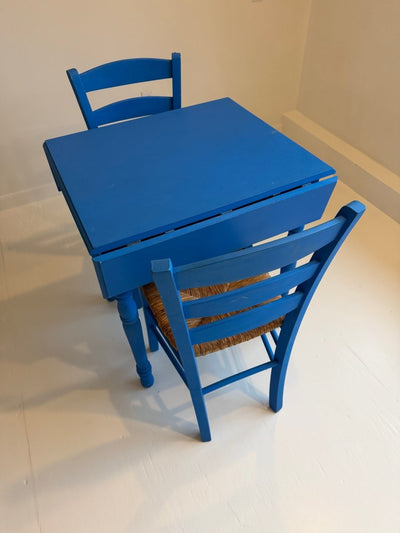 VTG Table and Chairs Set - Painted Blue - Diamonds & Rust