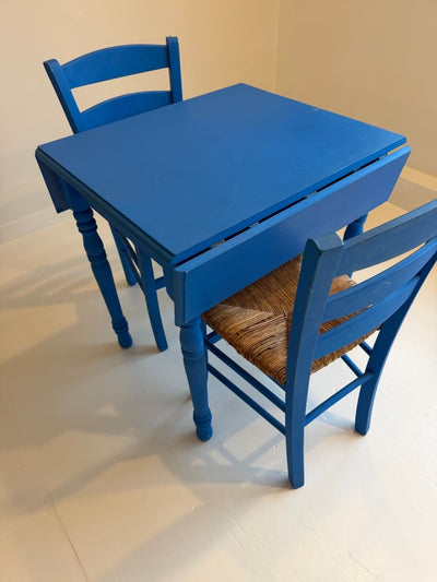 VTG Table and Chairs Set - Painted Blue - Diamonds & Rust
