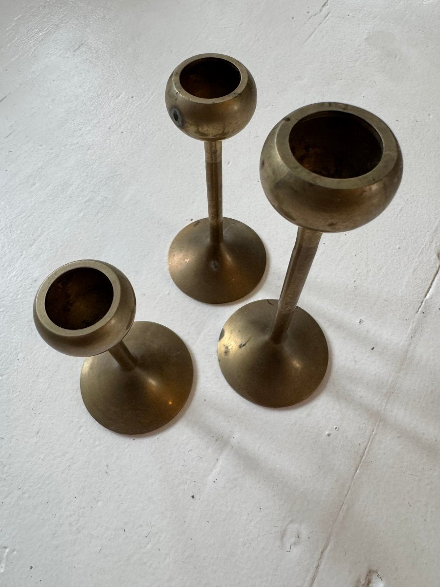 VTG Trio Candlesticks - Diamonds & Rust