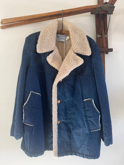 VTG UPSTREAM Sherpa Lined Denim Coat - Diamonds & Rust