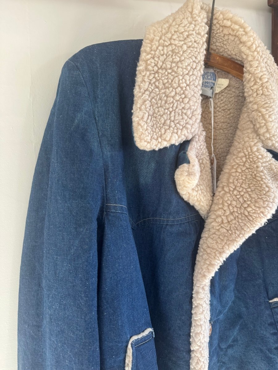 VTG UPSTREAM Sherpa Lined Denim Coat - Diamonds & Rust