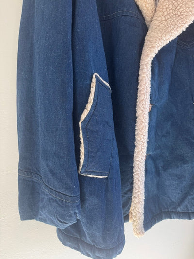 VTG UPSTREAM Sherpa Lined Denim Coat - Diamonds & Rust