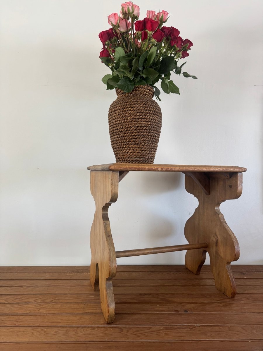 VTG Wood Side Table - Diamonds & Rust