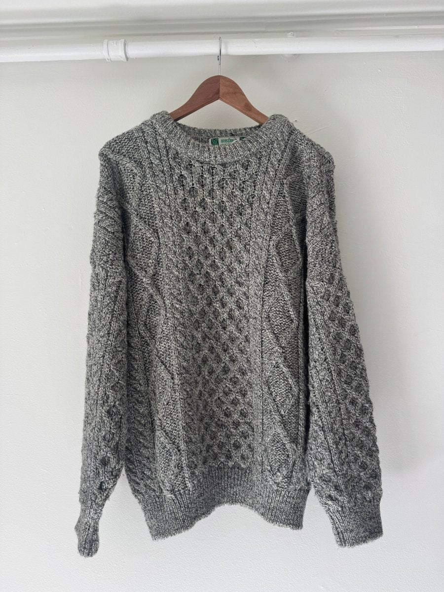 VTG Wool Fishermen's Sweater - Salt + Pepper - Diamonds & Rust