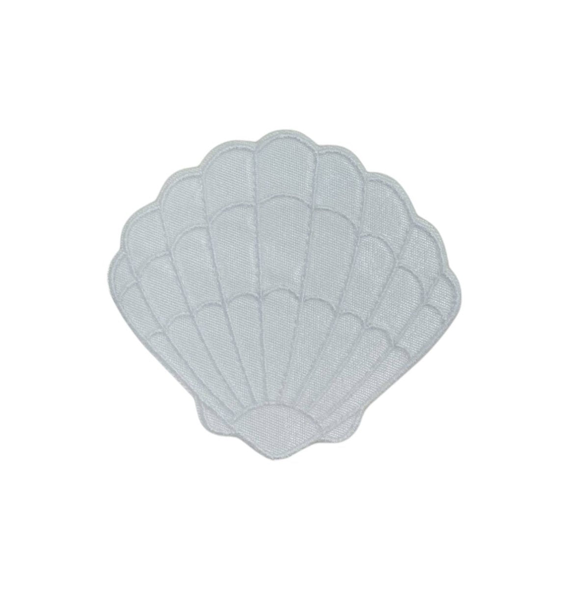 White Seashell, Embroidered, Iron on Patch - Diamonds & Rust