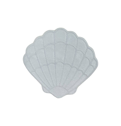 White Seashell, Embroidered, Iron on Patch - Diamonds & Rust