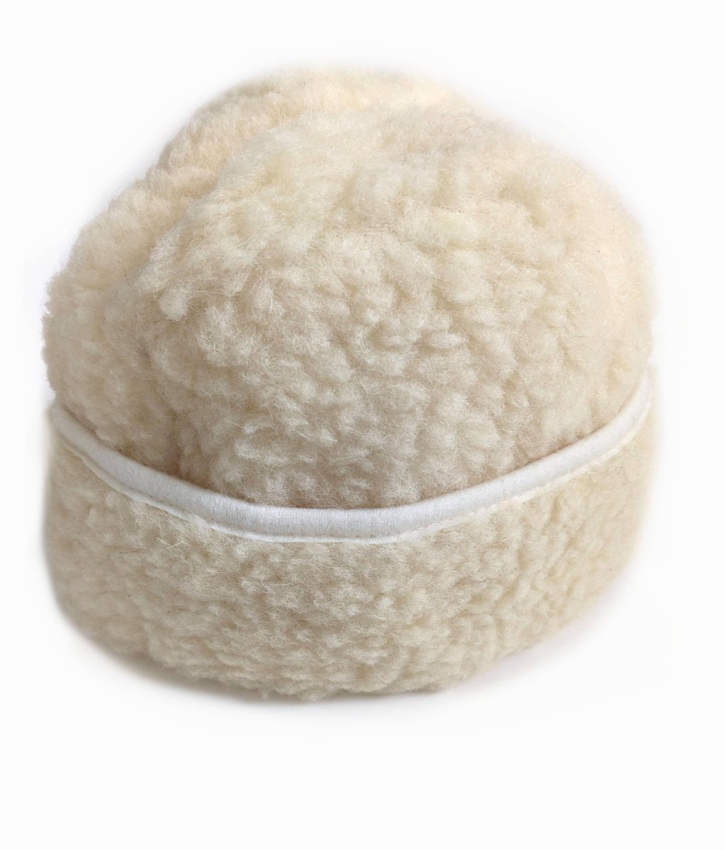 Winter 100% Sheep Wool Hat, Made in Poland : Cream 