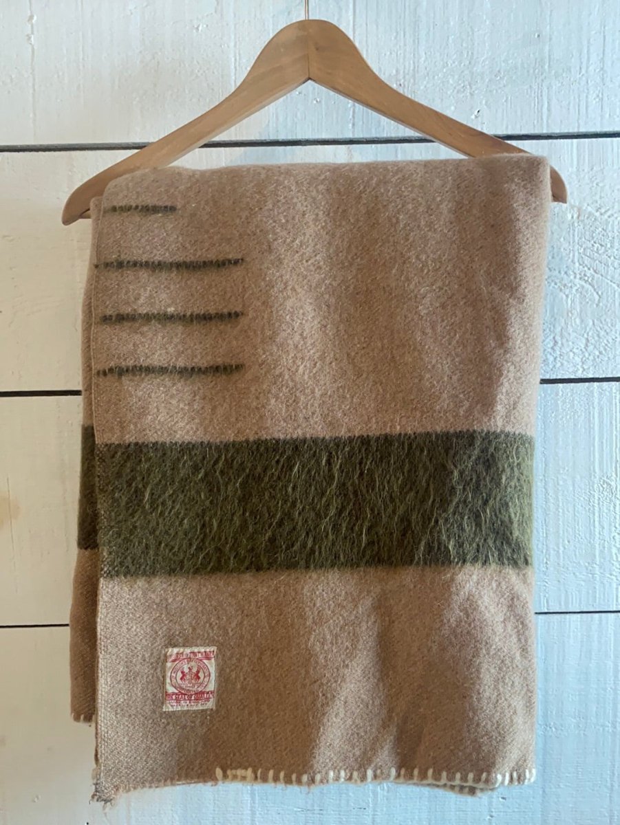1930s Vintage Hudson Bay 3.5 Point Blanket - Diamonds & Rust
