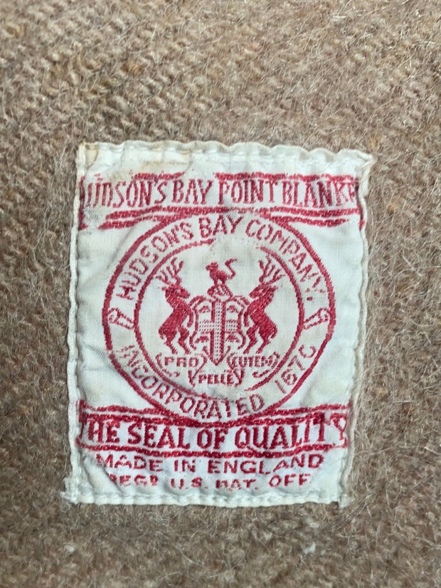 1930s Vintage Hudson Bay 3.5 Point Blanket - Diamonds & Rust