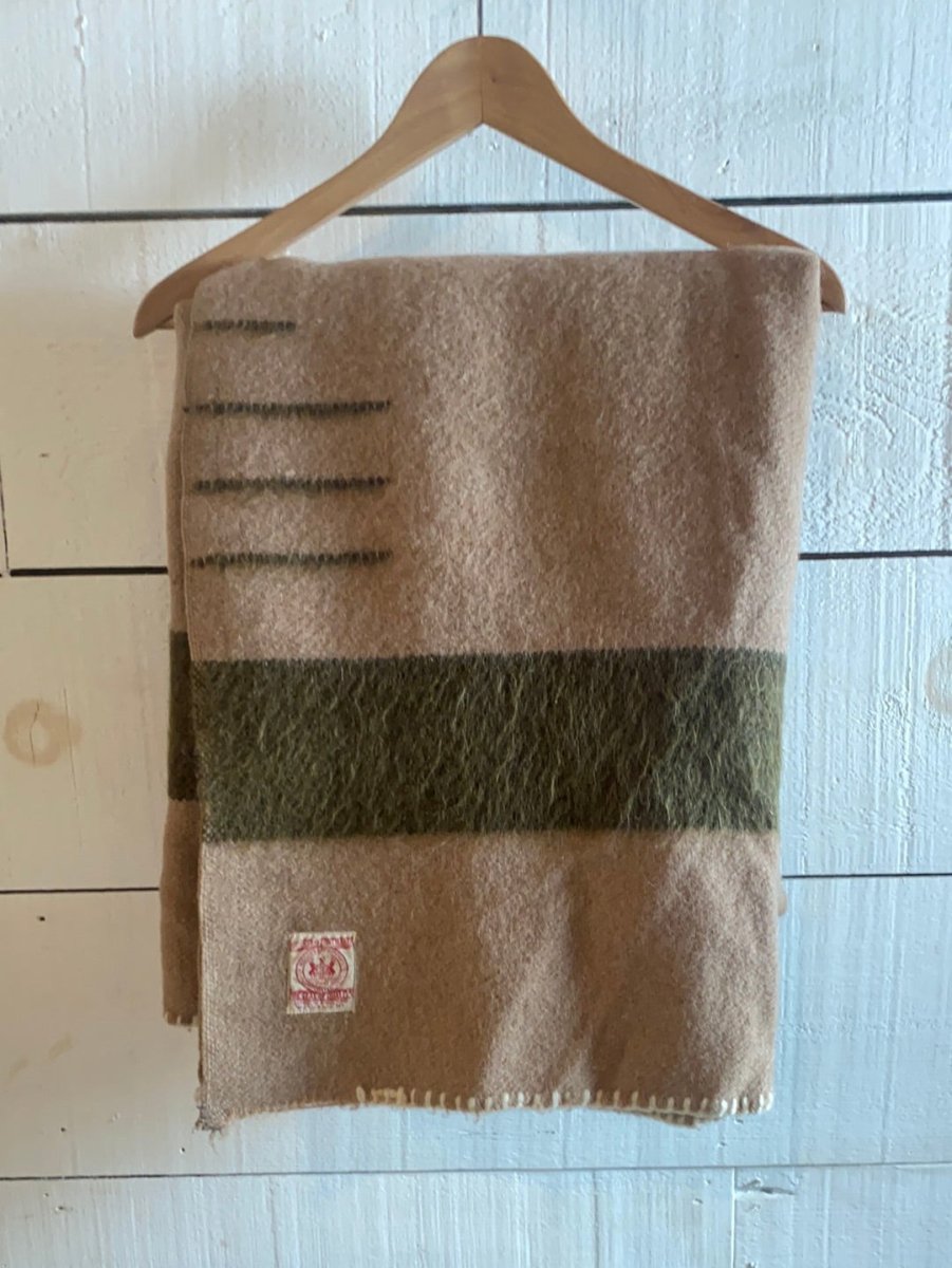 1930s Vintage Hudson Bay 3.5 Point Blanket - Diamonds & Rust