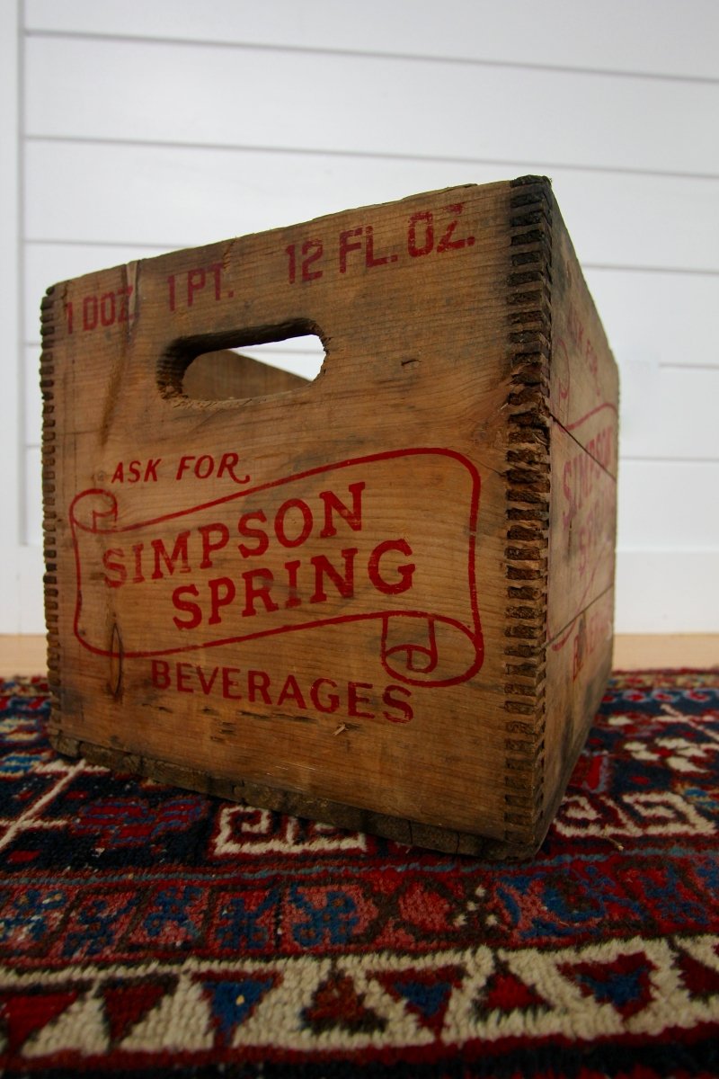 1940s Simpson Spring Wooden Soda Crate - Diamonds & Rust