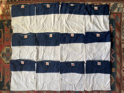 1980s Deadstock Youth Ringer Tees - Single Stitch - Diamonds & Rust