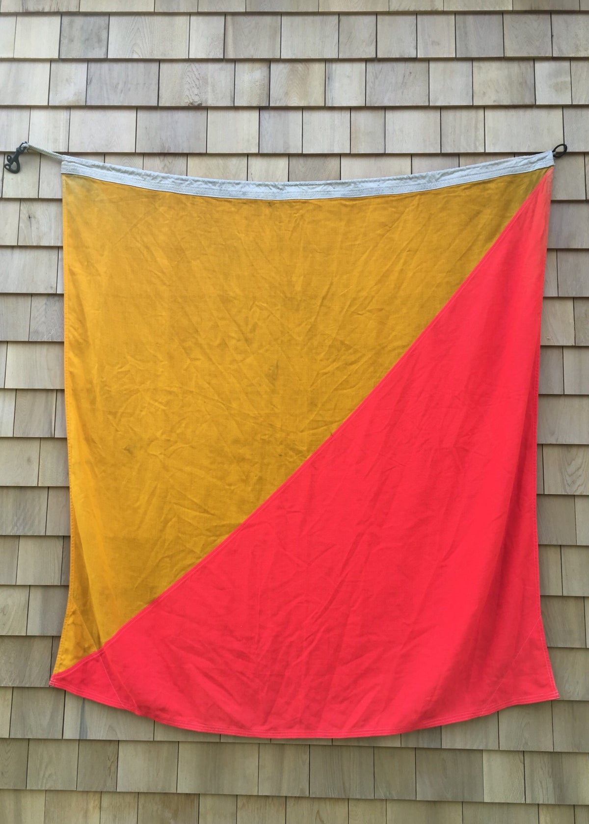 Huge Nautical Signal Flag Letter O - Diamonds & Rust
