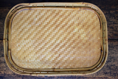 Vintage Bamboo Serving Trays - Diamonds & Rust