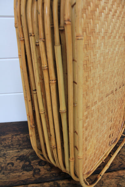 Vintage Bamboo Serving Trays - Diamonds & Rust