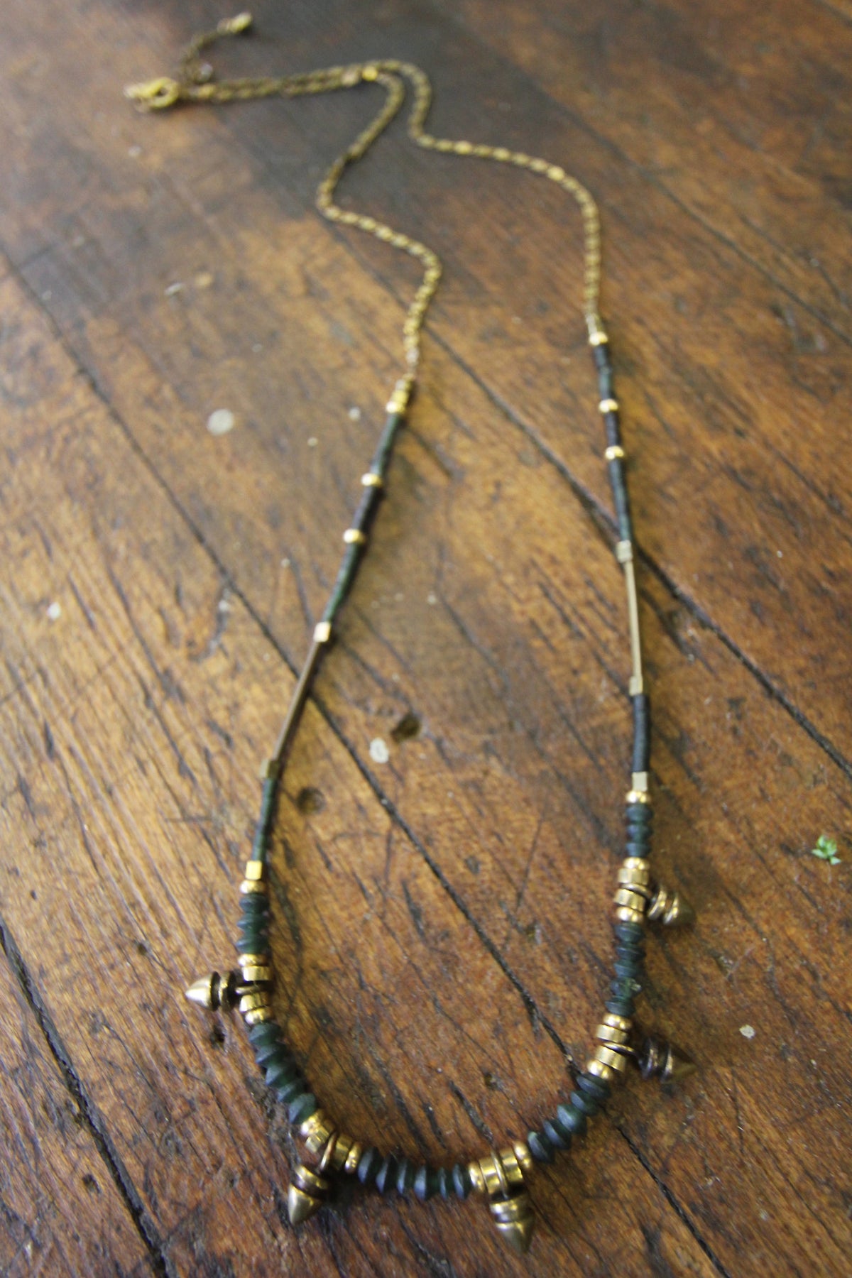 My Arrow Small Brass Stud Necklace
