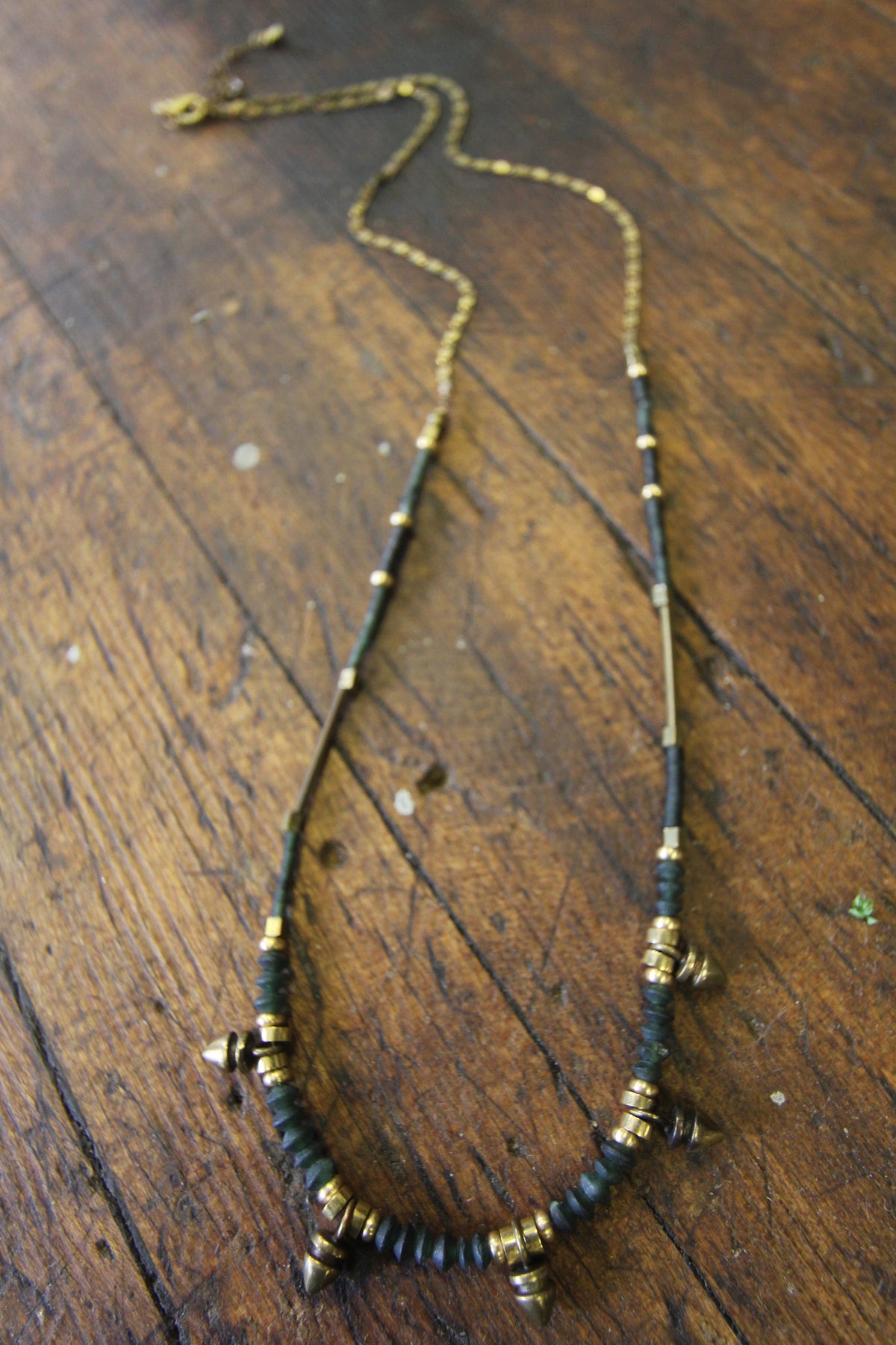 My Arrow Small Brass Stud Necklace