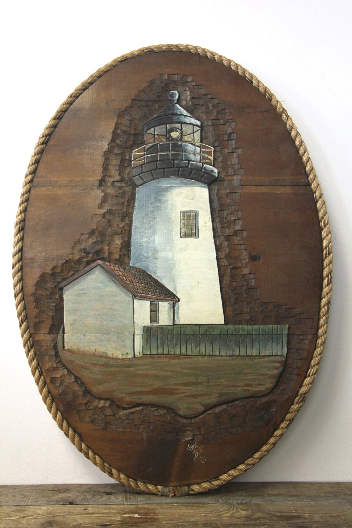 Hand Carved Lighthouse Wall Art