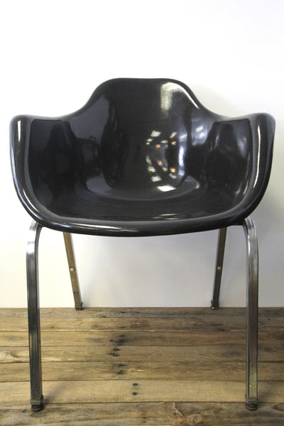 1960s Krueger Fiberglass Shell Arm Chair - Diamonds & Rust