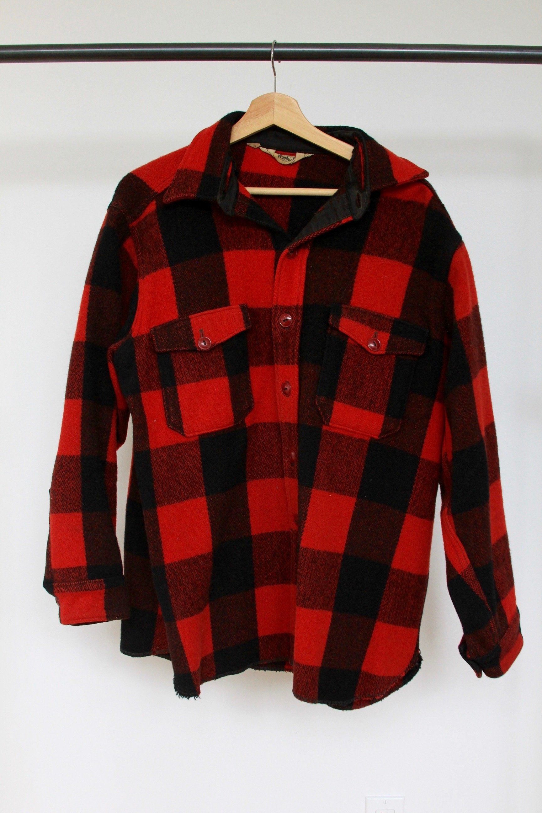 Vintage Woolrich Buffalo Plaid Over Shirt - Diamonds & Rust 