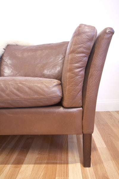 1960s Borge Mogensen Style Leather Sofa - Diamonds & Rust