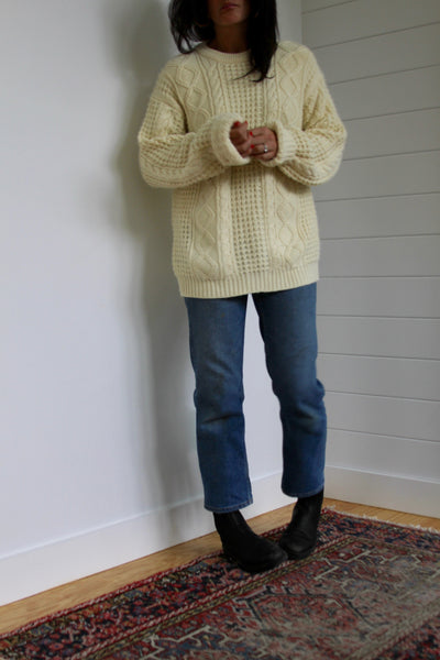 Vintage Fisherman's Sweater: XL - Diamonds & Rust