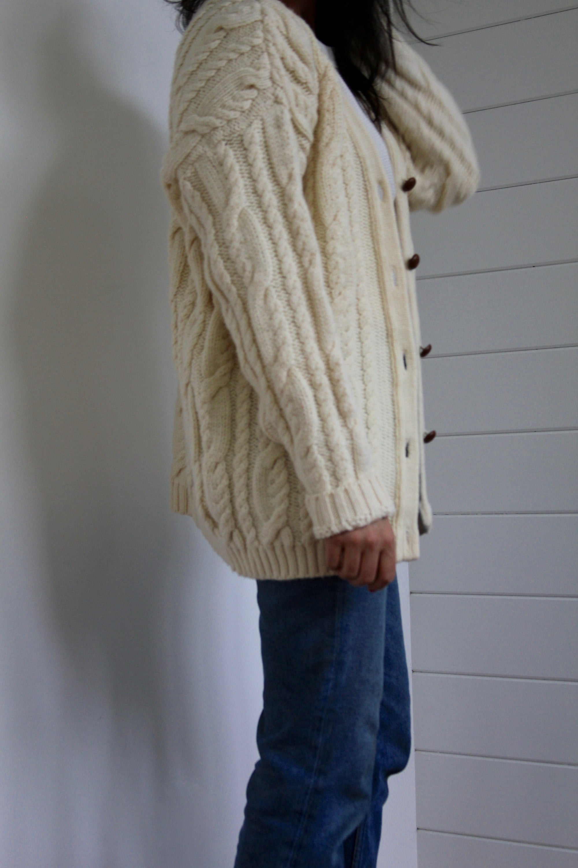 Vintage Fisherman's Sweater: Small - Diamonds & Rust