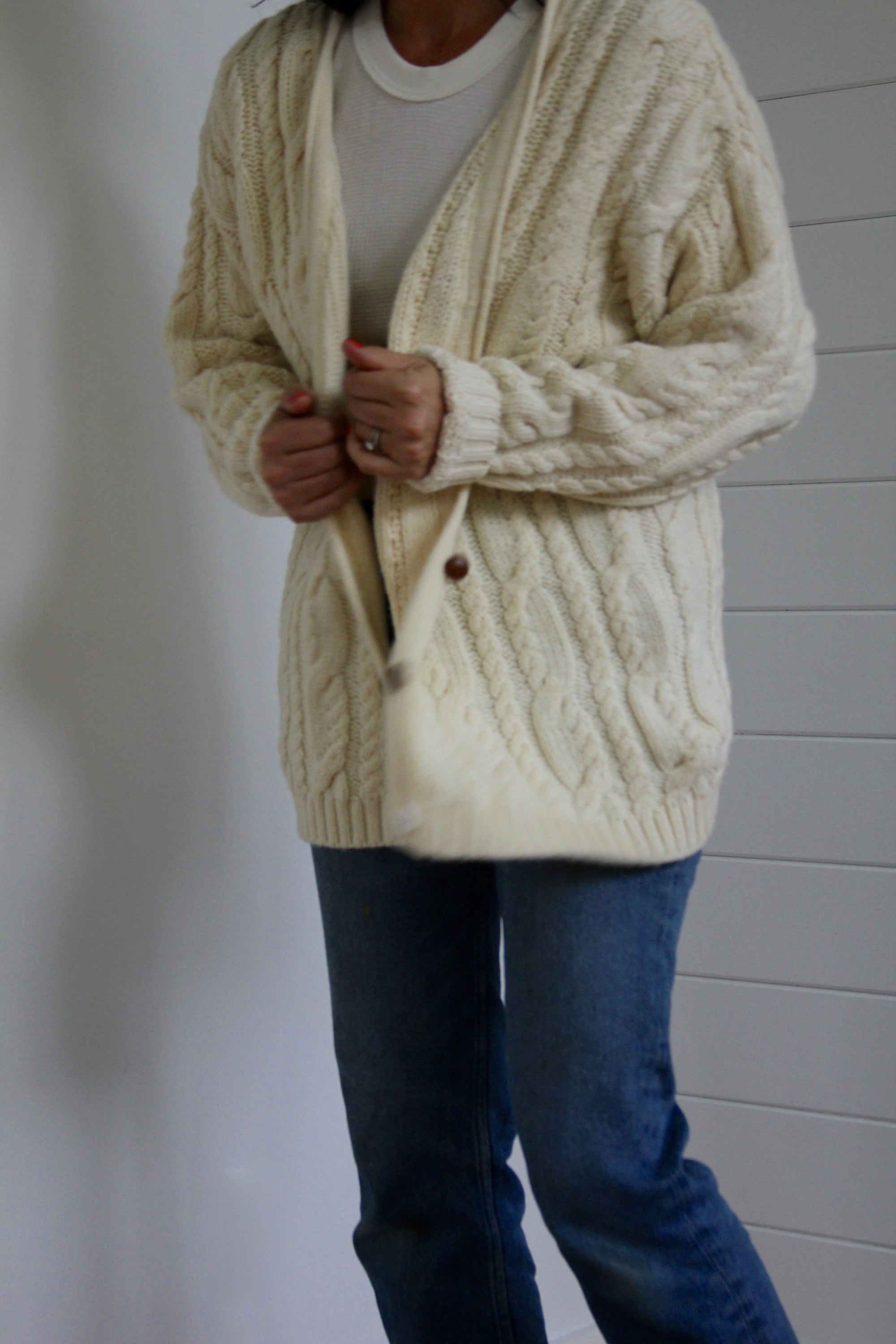 Vintage Fisherman's Sweater: Small - Diamonds & Rust