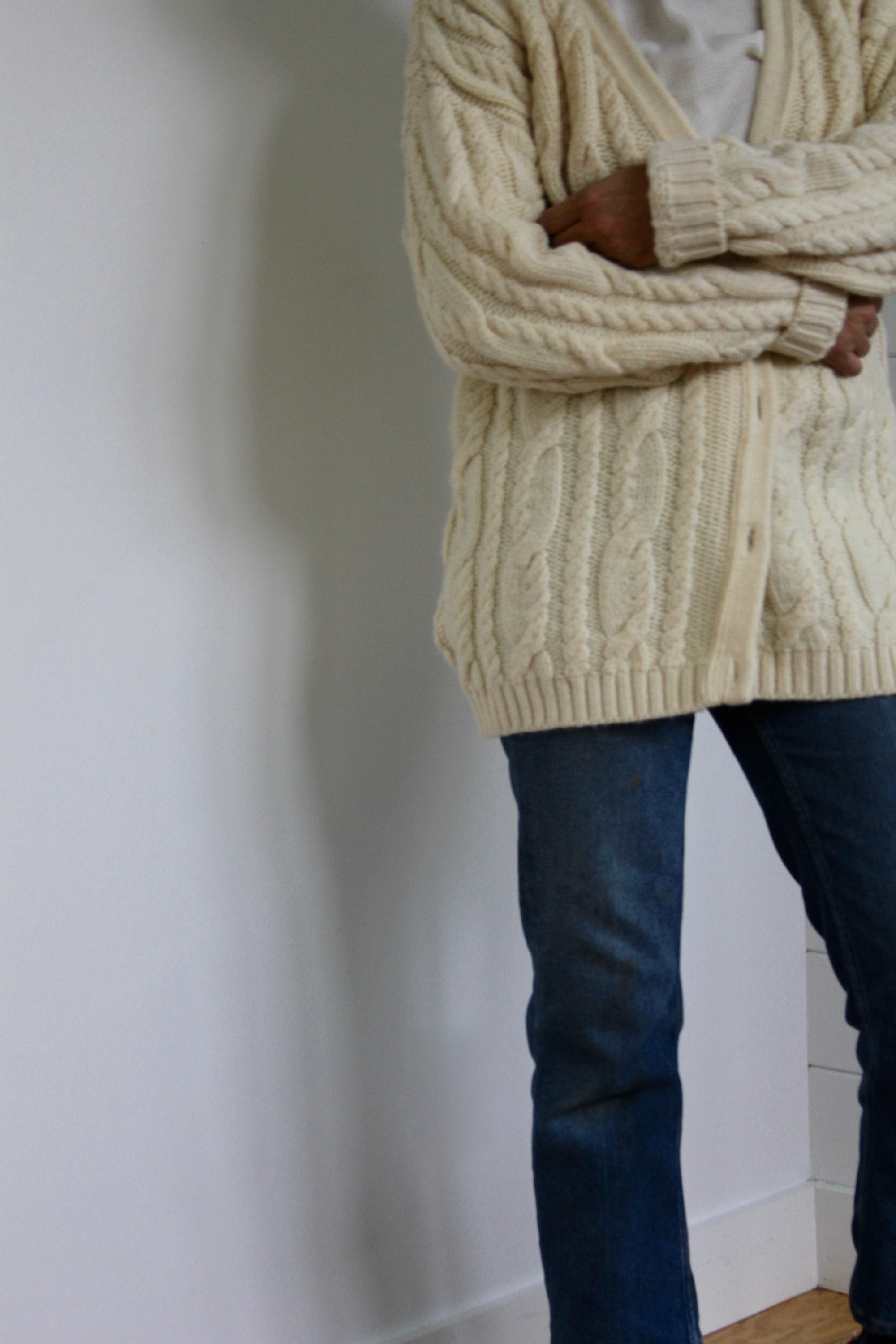 Vintage Fisherman's Sweater: Small - Diamonds & Rust