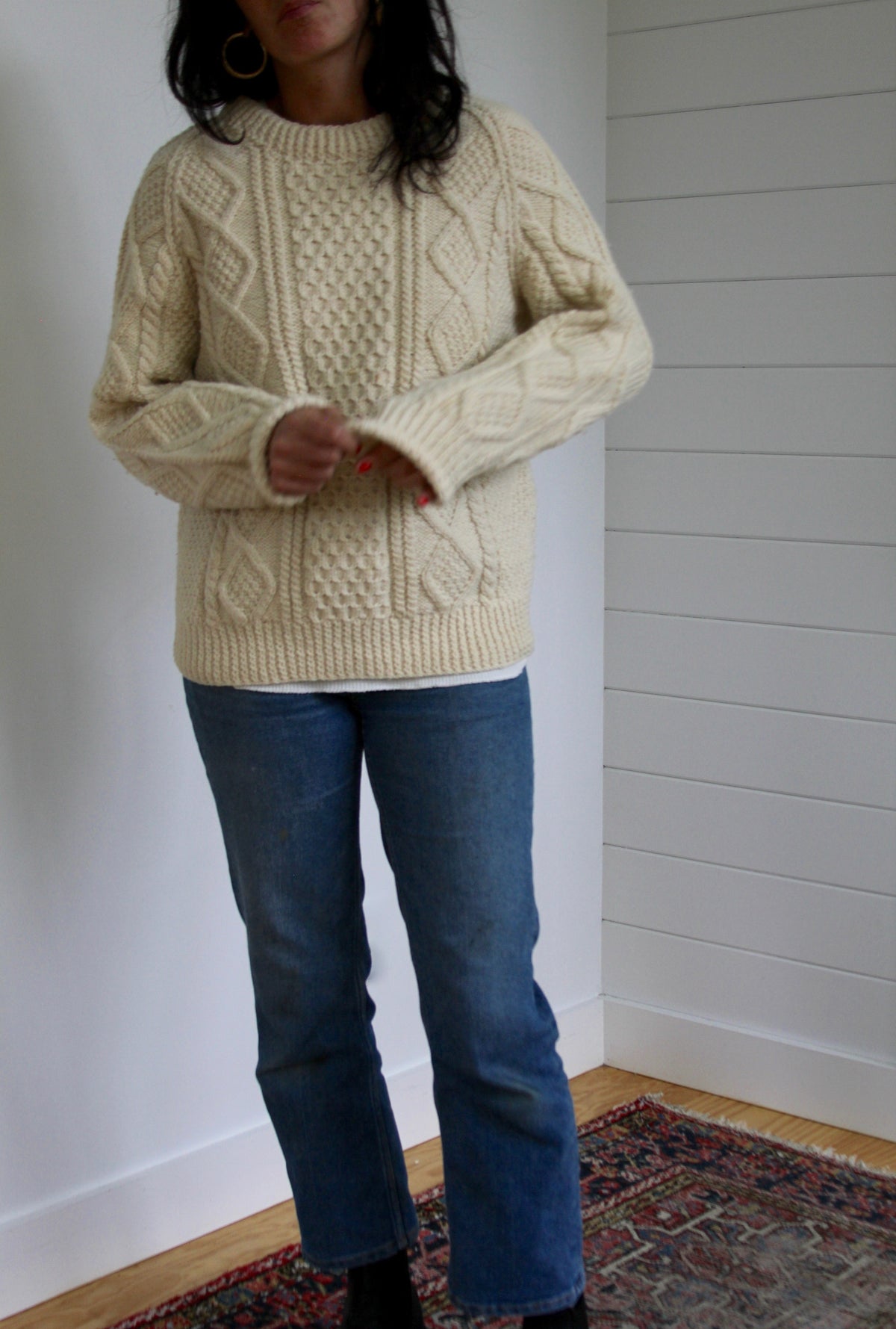 Vintage Fishermen's Sweater - Diamonds & Rust