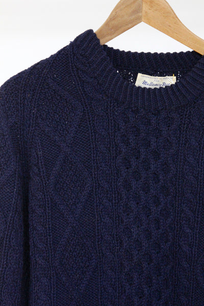 Navy Fishermen's Sweater - Diamonds & Rust