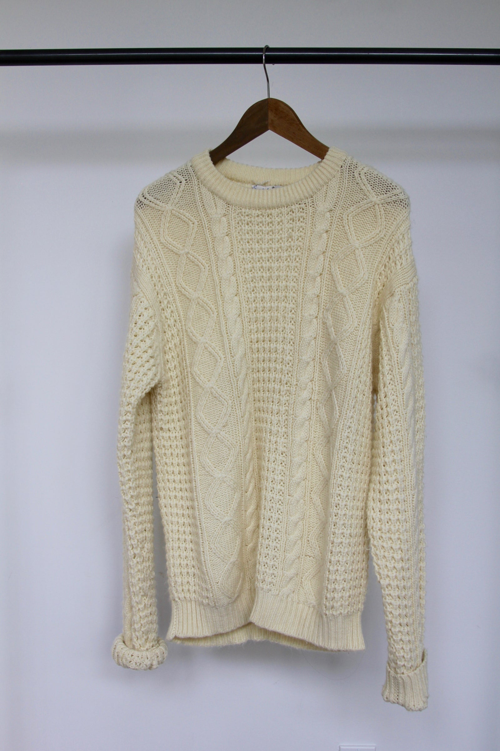 Vintage Fisherman's Sweater: XL - Diamonds & Rust 