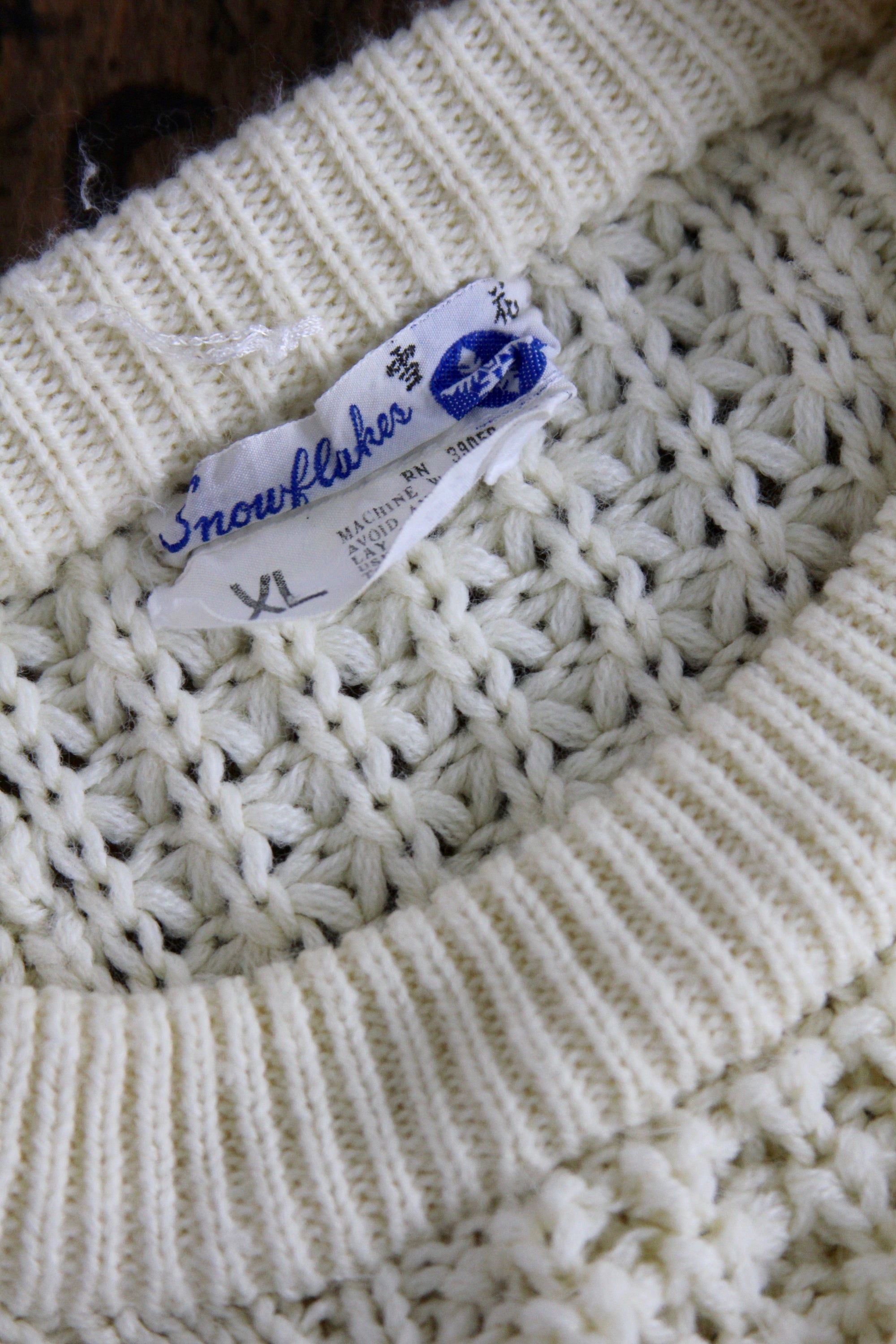 Vintage Fisherman's Sweater: XL - Diamonds & Rust