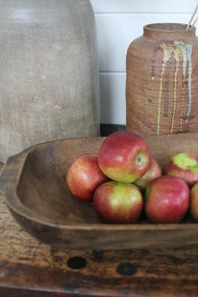 Antique Wooden Dough Bowl - Diamonds & Rust