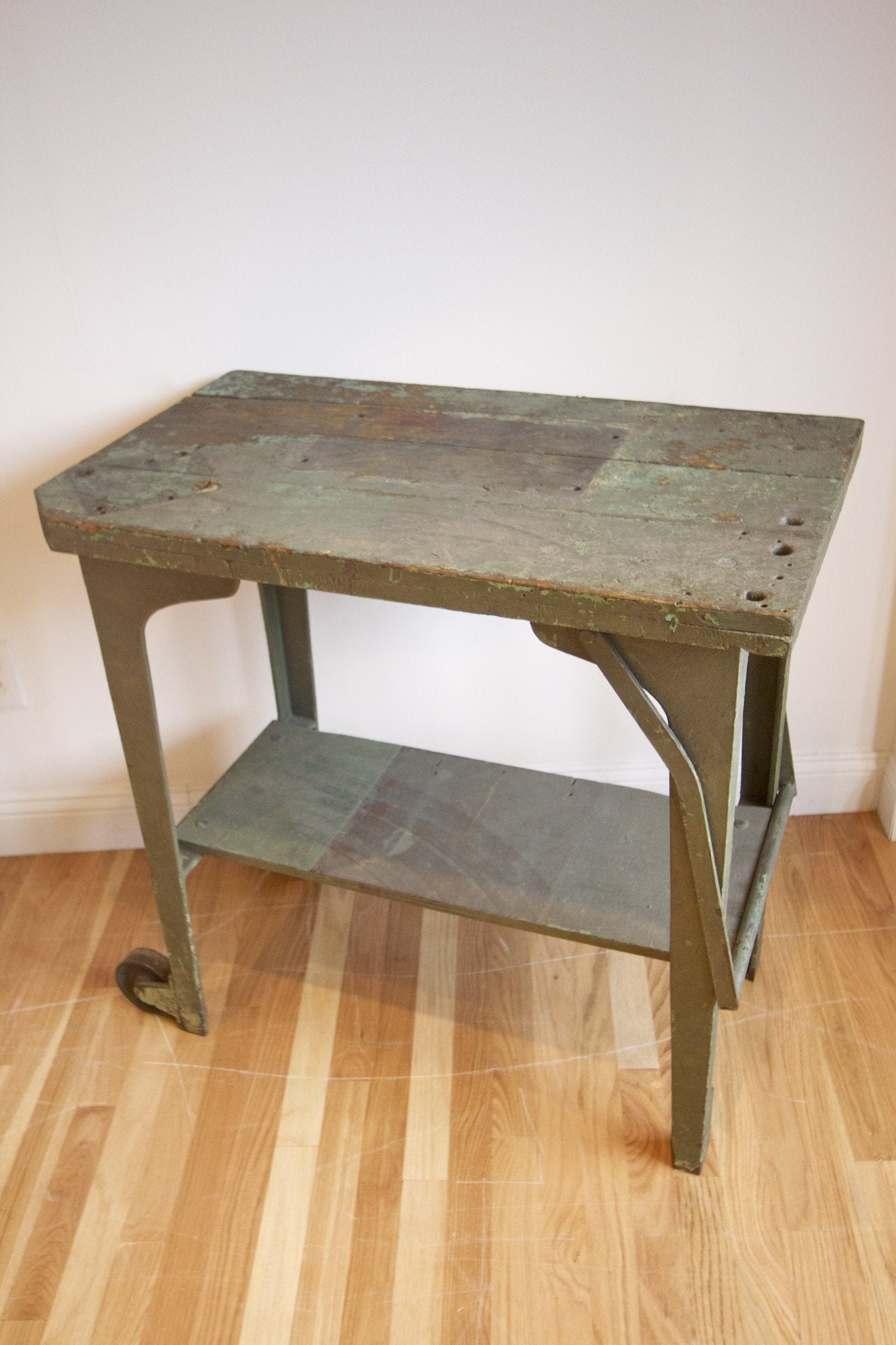 1940s Industrial Portable Workbench - Diamonds & Rust