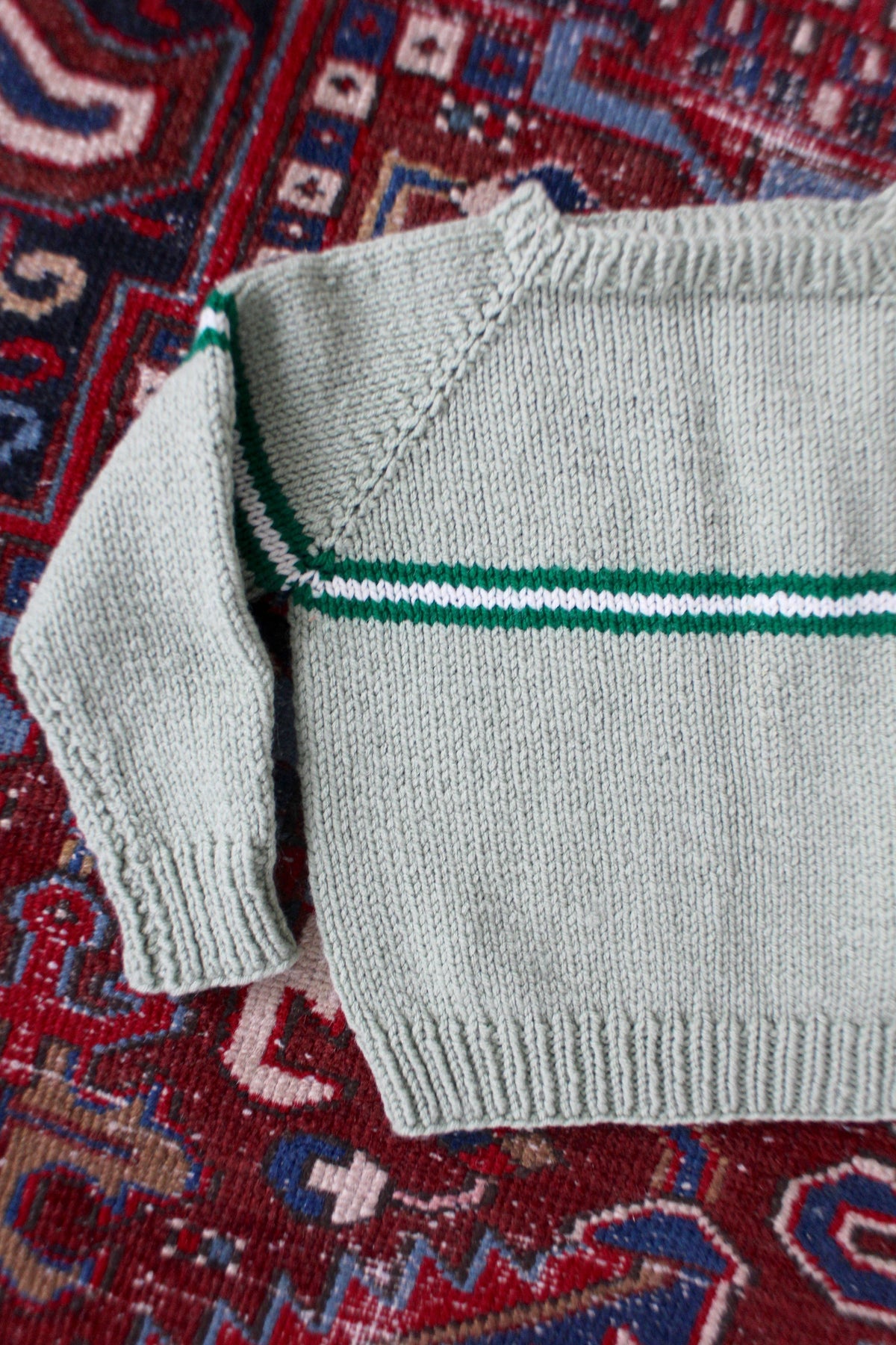 Vintage Sage Crewneck Sweater - Diamonds & Rust
