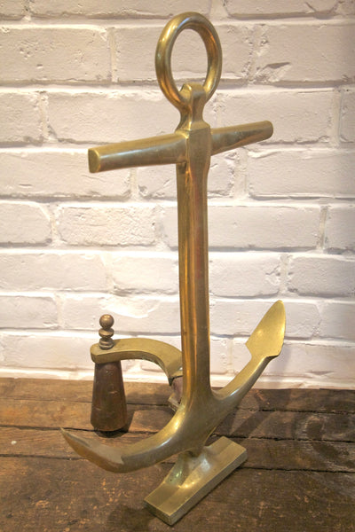 Brass Anchor Andirons